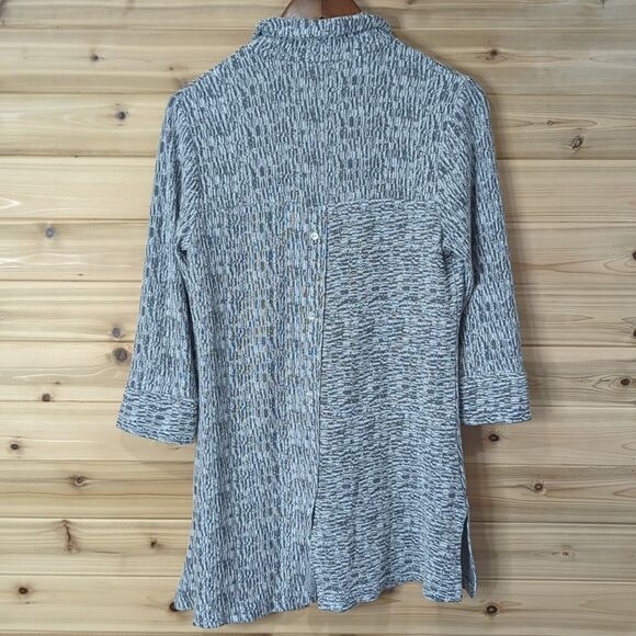 Parsley & Sage Top Womens Medium Gray Button Front Tunic - Picture 6 of 10